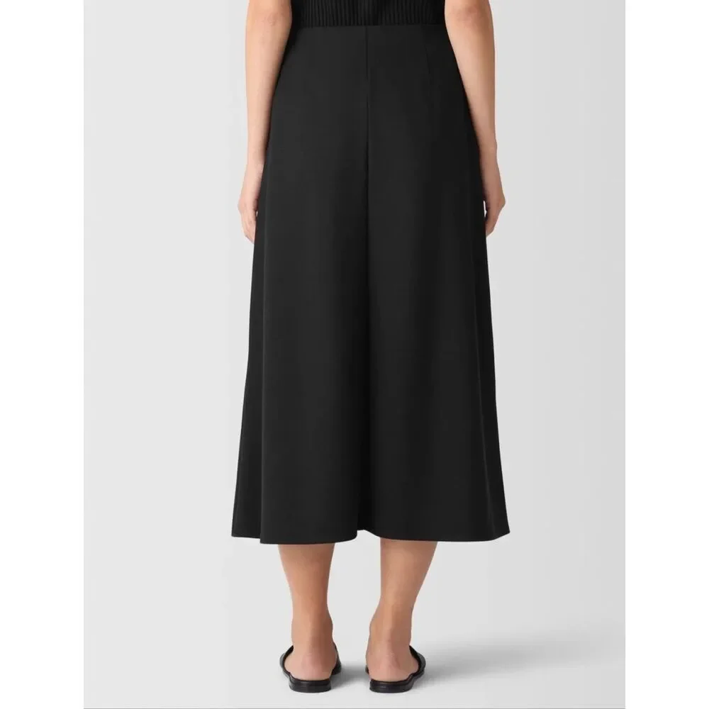 Eileen Fisher $188 Lightweight Ponte A-Line Skirt black womens L NEW